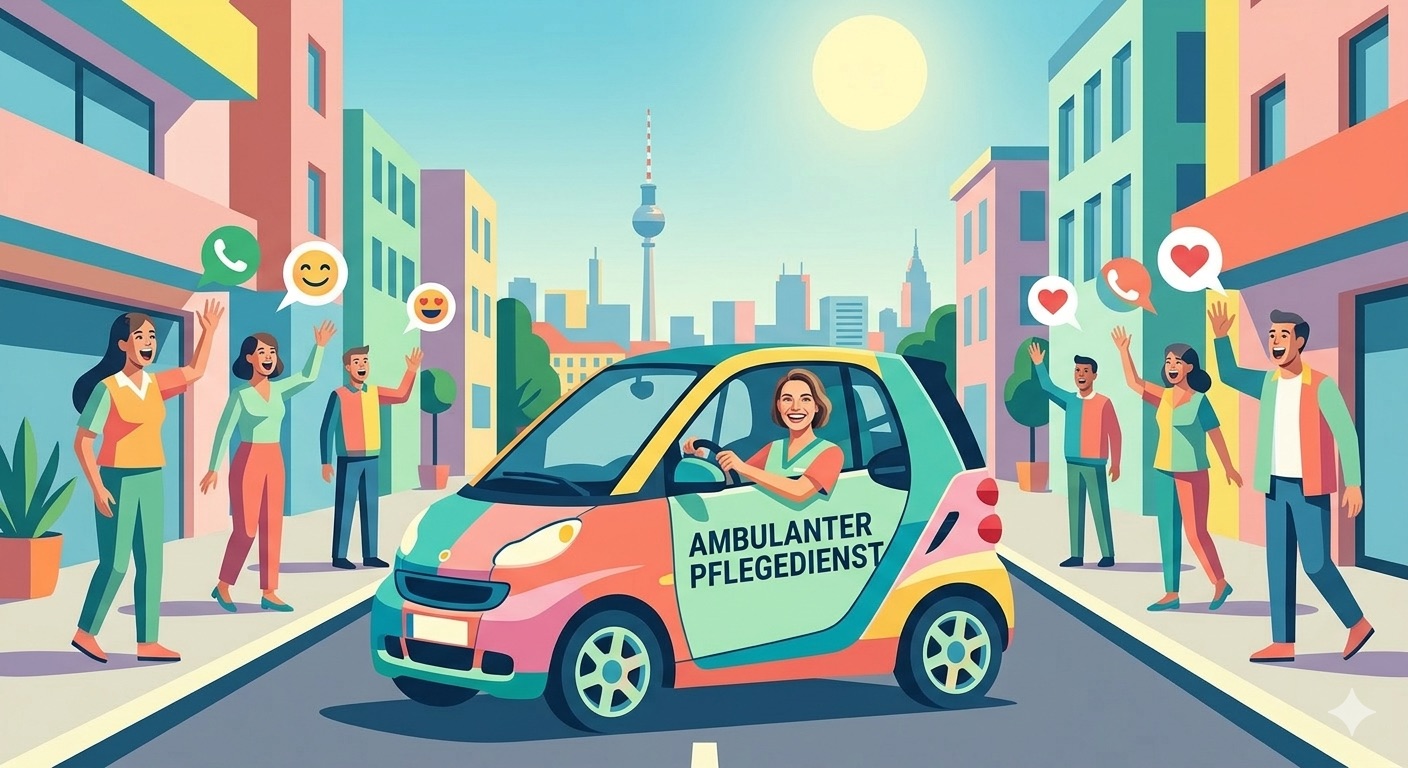 Pflegedienst in Berlin? Mit regionaler TV‑Werbung gewinnen Sie Vertrauen, mehr Klienten und Pflegekräfte direkt in Ihrem Einzugsgebiet.